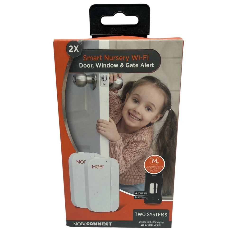 MOBI Connect Smart Nursery Wi-Fi Door Window Gate Alert 2-Pack New Item 700077